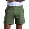 today 2024 Mens 5 Inch Shorts Lightweight Solid Cotton Linen Shorts Summer Casual Buckle Zipper Athletic Gym Beach Shorts Peime shorts casual cotton drawstring men Green L view 1