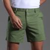 today 2024 Mens 5 Inch Shorts Lightweight Solid Cotton Linen Shorts Summer Casual Buckle Zipper Athletic Gym Beach Shorts Peime shorts casual cotton drawstring men Green L view 3