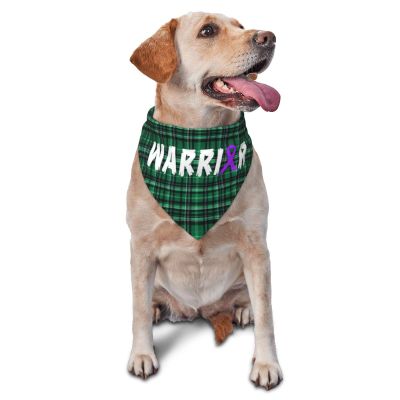 Warrior Pancreatic Cancer Awareness Ribbon Dog Scarf Pet Bandana Cat Pet Bibs