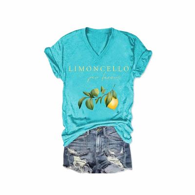 MOGUI Limoncello Per Favore Shirt Limoncello Per Favore Sweatshirt Limoncello T Shirts Fun Graphic Tshirt Casual Vintage Tee Funny Vneck Tank Top Teal, Small