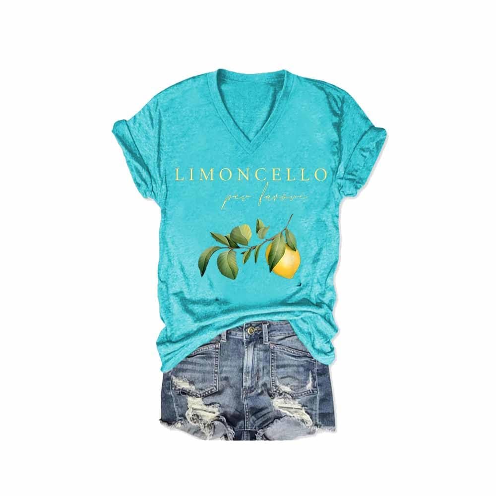 MOGUI Limoncello Per Favore Shirt Limoncello Per Favore Sweatshirt Limoncello T Shirts Fun Graphic Tshirt Casual Vintage Tee Funny Vneck Tank Top Teal, Small