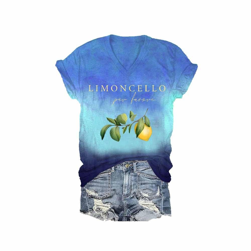 MOGUI Limoncello Per Favore T-Shirt Limoncello Per Favore Tshirt Limoncello Tshirt Gift Fun Loose T-Shirt Short Sleeve Cute Graphic Shirt Ocean, Medium