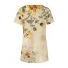 FOCLMP Women 2024 Floral Tops Blouses Short Sleeve Summer Shirt Trendy Fitted Tunic Blouse Dressy Causal Ladies Clothing Womens Tunics for Summer Dressy Khaki 5X view 4
