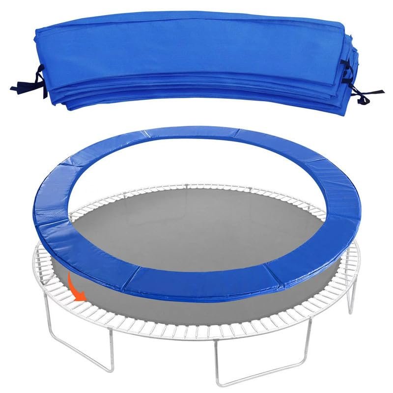 JINS&VICO Trampoline Pad, 16FT Trampoline Pad Replacement, Round Spring Cover, Waterproof Universal Spring Pad, Easy Install, No Holes for Pole, Blue