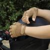 FIORETTO Fingerless Gloves for Airsoft Shooting Half Finger Hunting Hiking Cycling Driving Motorcycle Climbing Work Gloves, Sand L view 4