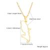 ZENRUIMING 2 French Martinique Map Openwork Necklaces, Geometric Titanium Pendant Necklace view 3