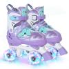 Nattork Roller Skates for Kids, Adjustable Light up Rollerskates for Girls Boys, Green Blue Purple Pink Skates for Toddler,Beginner Kids Roller Skates Indoor Outdoor view 1