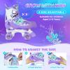 Nattork Roller Skates for Kids, Adjustable Light up Rollerskates for Girls Boys, Green Blue Purple Pink Skates for Toddler,Beginner Kids Roller Skates Indoor Outdoor view 2
