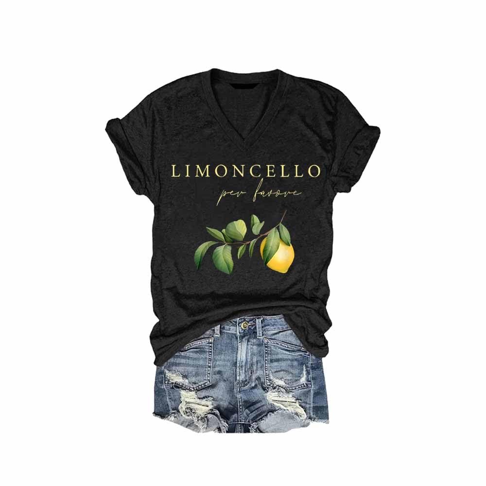 MOGUI Limoncello Per Favore Tank Top Limoncello Spritz Per Favore T-Shirt Italy Shirt Tank Top Vintage Tshirt V-Neck T Shirt Fun Women Gift Cute Shirt Black, X-Large