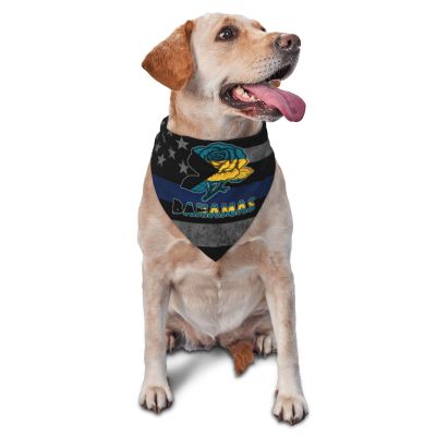 Bahamas Bahamian Flag Rose Flower Dog Scarf Pet Bandana Cat Pet Bibs
