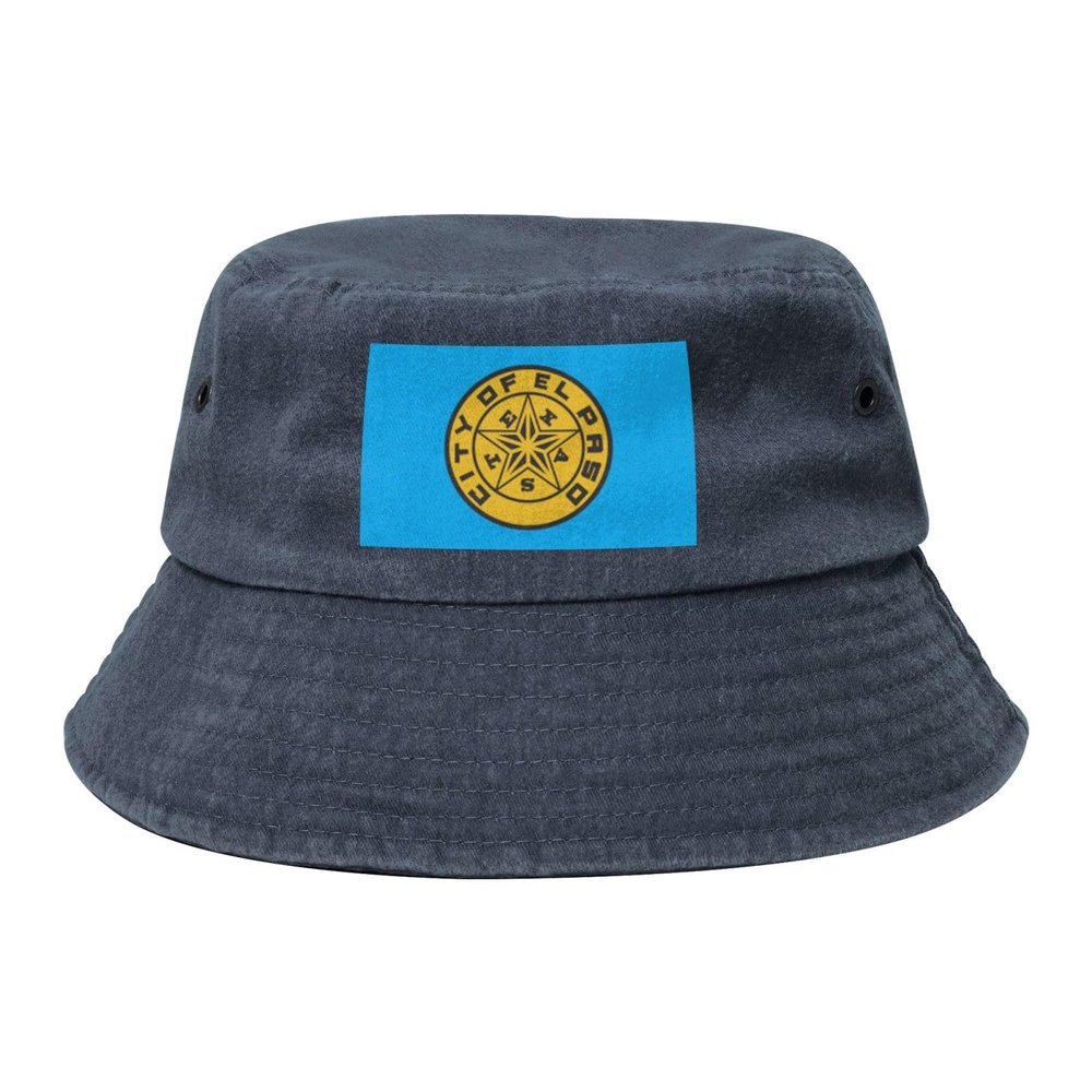 Flag of El Paso, Texas (1948-1960) Bucket Hat for Women Men Outdoor Sun Hat Summer Beach Travel Fishing Cap Navy Blue
