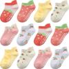 Aroveea Baby Toddler Socks Grip Non Slip Boys Girls Cotton 12 Pack for 1-3T Kids Ankle Cute Socks 6M-7Years view 1