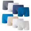 Family Feeling 8 Packs Plain Solid Color Big Boys' Cotton Boxer Brief Underwear Size 8 view 1