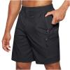 90 Off Men's Shorts 7 Inch Inseam Stretch Waist Zipper Pocket Cargo Shorts Summer Causal Solid Athletic Shorts Going Out Big and Tall Short Outfits Black L view 1