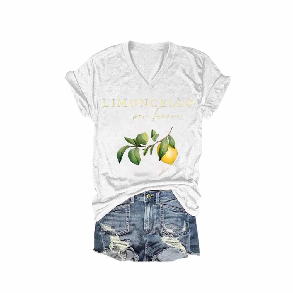 MOGUI Limoncello Per Favore T-Shirt Limoncello Per Favore Tshirt Italian Shirts for Women Funny Tank Top Loose Casual Tshirt Women Funny Gift White, Small