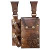 HiiFeuer Medieval Alchemy Faux Leather Belt Bag with 2 Cork Potion Vials, Fantasy Wizard Waist Pouch Side Pack for Ren Faire (Light Brown B) view 1
