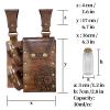 HiiFeuer Medieval Alchemy Faux Leather Belt Bag with 2 Cork Potion Vials, Fantasy Wizard Waist Pouch Side Pack for Ren Faire (Light Brown B) view 2