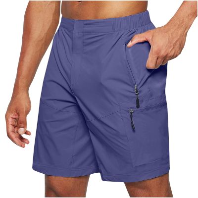 Under 5 Dollars Men's Shorts 7 Inch Inseam Stretch Waist Zipper Pocket Cargo Shorts Summer Causal Solid Athletic Shorts Going Out Men Clothes Summer Outfits Blue 4X