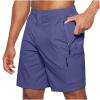 Under 5 Dollars Men's Shorts 7 Inch Inseam Stretch Waist Zipper Pocket Cargo Shorts Summer Causal Solid Athletic Shorts Going Out Men Clothes Summer Outfits Blue 4X view 1