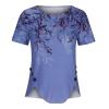 FOCLMP Women 2024 Floral Tops Blouses Short Sleeve Summer Shirt Trendy Fitted Tunic Blouse Dressy Causal Ladies Clothing Funny Tshirts Shirts for Women Purple S view 3