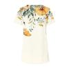 FOCLMP Women 2024 Floral Tops Blouses Short Sleeve Summer Shirt Trendy Fitted Tunic Blouse Dressy Causal Ladies Clothing Fishing Shirts Khaki L view 3