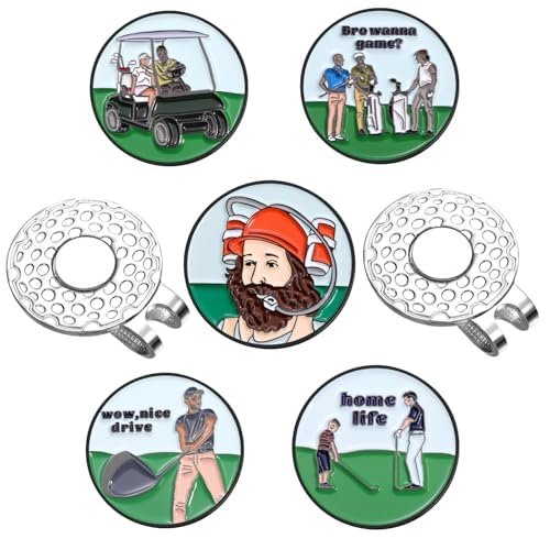 Jecten Magnetic Golf Ball Marker with Clip, Enamel Golf Ball Marker for Putting Green, Golf Ball Marker Hat Clip Magnet, Funny Golf Cap Clip Gifts for Women Men Golf Accessorie