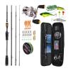 ENGENDER Fishing Rod Fishing Rod Combo Carbon Fiber 4 Piece Casting Rod and Baitcasting Reel Saltwater Lure Bass Fishing Set Fishing Pole (Size : 2.1m and Right Hand, Color : Full kit) view 1