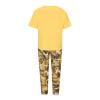 NineFit Basics Linen Sets for Women Two Piece Outfits Summer Casual Oversized Shirts and Camouflage Capris Pants Lounge Matching Sets, Medium, A01_yellow view 3