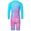 TFJH E One Piece Girls Long Sleeve Swimwear Rash Guard Sunsuits Sun Protection 50+ Beachwear Blue Dots Long 152/158 view 3