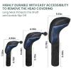 FINGER TEN Golf Club Head Covers for Woods Driver Fairway Hybrid Value 3/5 Pack, Long Headcover Interchangeable Accessories for Ultimate Club Protection (Blue&Black(1D+1F+1H)) view 4