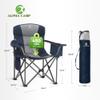 ALPHA CAMP 2PC Oversized Camping Chair Heavy Duty Lawn Chair with Cooler Bag Support 450 LBS Steel Frame Collapsible Padded Arm Quad Lumbar Back Folding Chair for Lawn Outdoor,Navy Blue view 2