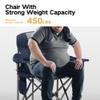 ALPHA CAMP 2PC Oversized Camping Chair Heavy Duty Lawn Chair with Cooler Bag Support 450 LBS Steel Frame Collapsible Padded Arm Quad Lumbar Back Folding Chair for Lawn Outdoor,Navy Blue view 4