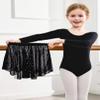 Arshiner Girls Ballet Leotards with Chiffon Dance Skirt Long Sleeve Crisscross Back Toddler Dance Outfit Combo view 3