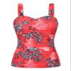Hilor Underwire Swimsuit Tops for Women Large Bust Sexy Slimming Tankini Top Swimwear Push Up Bathing Suit Top only Red&White Floral 8 view 1