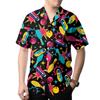 ACEPrints Neon Bowling Hawaiian Shirt for Men Neon Colorful Bowling Shirt Mens Hawaiian Shirts Short Sleeve Button Down Shirt Men view 2