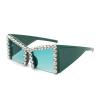 mincl Rhinestone Cat Eye Sunglasses Trendy bling Eyewear Luxury Sun Glasses for Women Party Festival Accessories Supplies N45 (green) view 2
