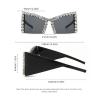 mincl Rhinestone Cat Eye Sunglasses Trendy bling Eyewear Luxury Sun Glasses for Women Party Festival Accessories Supplies N45 (green) view 3
