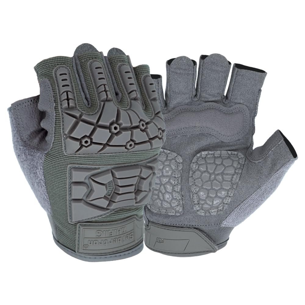 Seibertron T.H.F.I.G Tactical Gloves - Motorcycle Gloves with Anti-Vibration and Super Grip Features Grey M