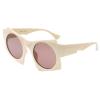 mincl Oversized Cat Eye Sunglasses for Women Cute Oval Thick Frame Round Sun Glasses Chic Retro Style Shades N45 (champagne) view 1