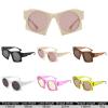 mincl Oversized Cat Eye Sunglasses for Women Cute Oval Thick Frame Round Sun Glasses Chic Retro Style Shades N45 (champagne) view 2