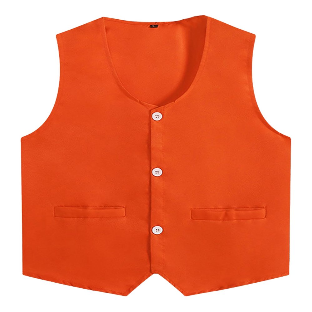 Loodgao Kid Girls Boys Vest Solid Color Volunteer Activity Waistcoat Irregular Hem Volunteers Activities Uniform Orange 14-15 Years