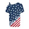 4Th of July Outfits for Women,Womens Summer Tops 2025 Red White and Blue Shirts Ladies Off Shoulder USA Tshirts Short Sleeve Patriotic Blouses Cold Shoulder American Flag Graphic Tees (Blue,XXL) view 4