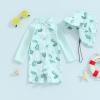 Socutebabe Toddler Infant Baby Boys Girl Swimsuit Kids Rash Guard One Piece Newborn Zipper Bathing Suit Swimwear with Hat (ww-Green,6-12 Months) view 2
