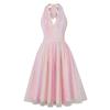 ABEWIP 1950s Vintage Tulle Dress for Women Rainbow Glitters Halter Retro 50s 60s Audrey Hepburn Swing Style Rockabilly Dresses Cocktail Dress Rainbow Glitter XL view 1