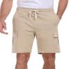 AODULO Mens Sweat Cargo Shorts 9 inch Casual Lounge Summer Cotton Shorts Comfy Dress Running Yoga Drawstring Elastic Stretch Waist view 1