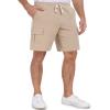 AODULO Mens Sweat Cargo Shorts 9 inch Casual Lounge Summer Cotton Shorts Comfy Dress Running Yoga Drawstring Elastic Stretch Waist view 2