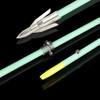 AMEYXGS 3/6pcs Archery Bowfishing Arrows Luminous or White Fiberglass Arrow Shaft with Broadheads and Safty Slides for Compound Bow and Recurve Bow Fishing Huntings (6 pcs, Luminous, Short broadheads) view 4