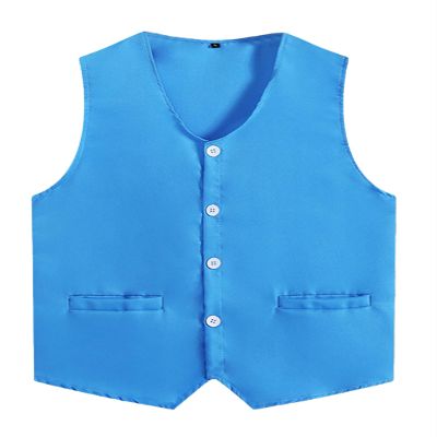 Loodgao Kid Girls Boys Vest Solid Color Volunteer Activity Waistcoat Irregular Hem Volunteers Activities Uniform Sky Blue 9-10 Years