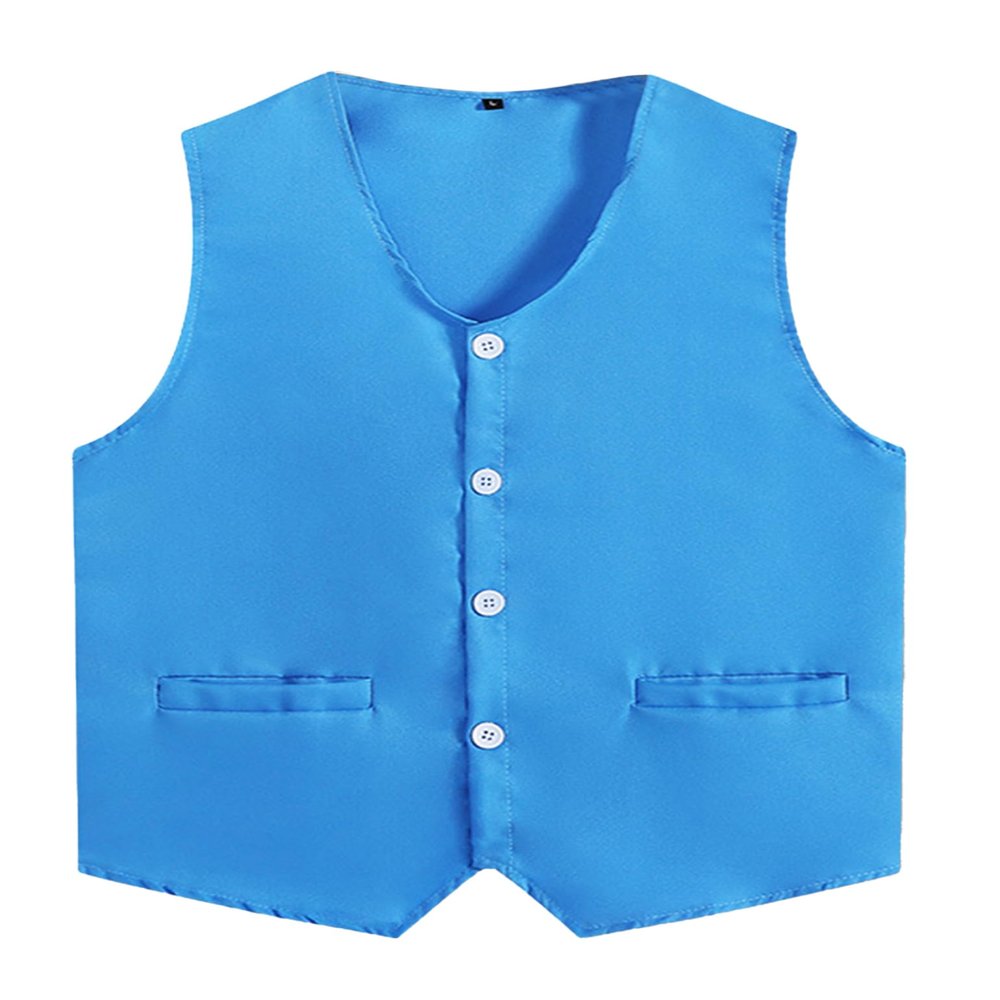 Loodgao Kid Girls Boys Vest Solid Color Volunteer Activity Waistcoat Irregular Hem Volunteers Activities Uniform Sky Blue 9-10 Years