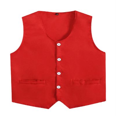 Loodgao Kid Girls Boys Vest Solid Color Volunteer Activity Waistcoat Irregular Hem Volunteers Activities Uniform Red 9-10 Years